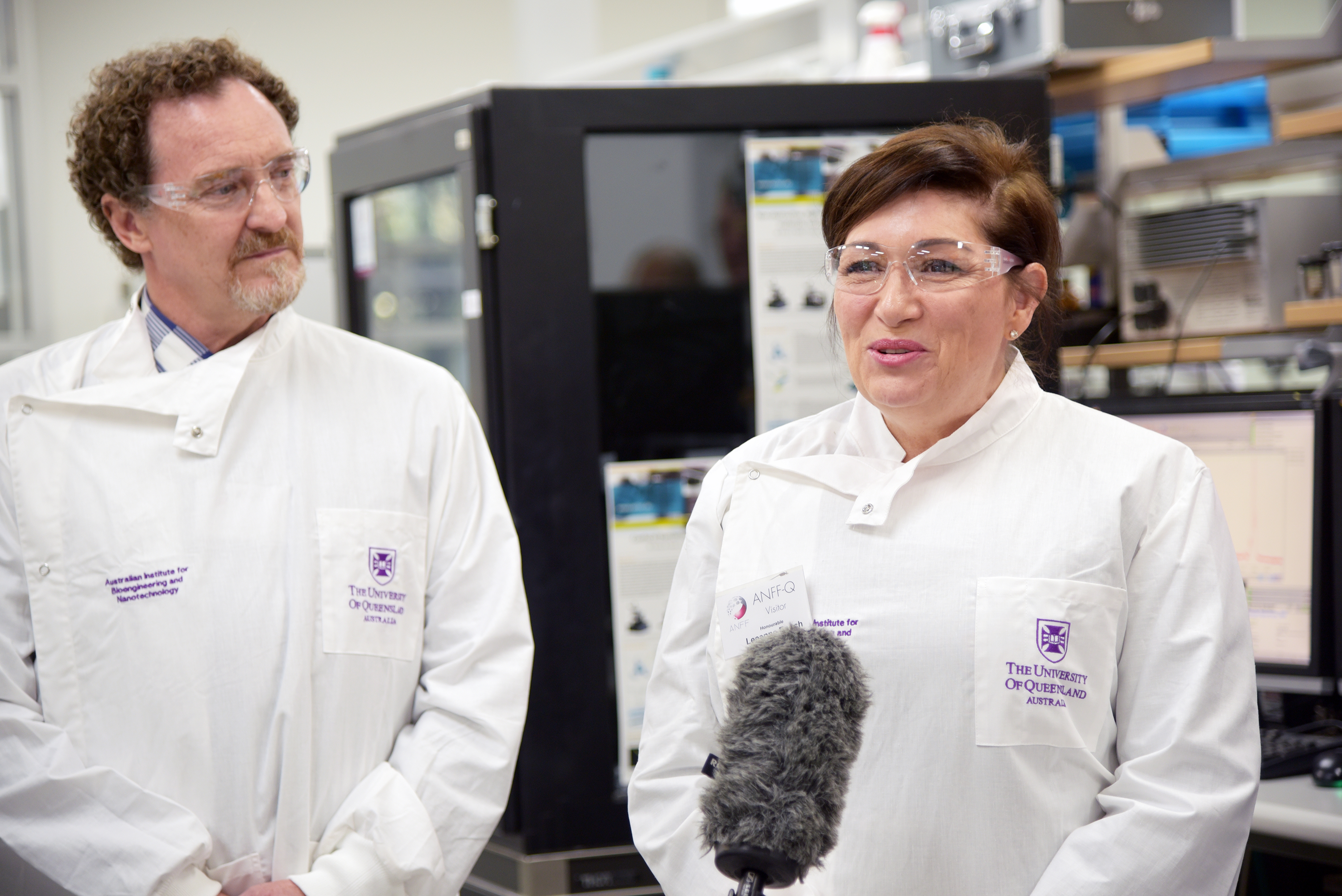 ANFF-Q Director and AIBN Deputy Director Professor Justin Cooper-White Minister for Science and Environment Leeanne Enoch MP