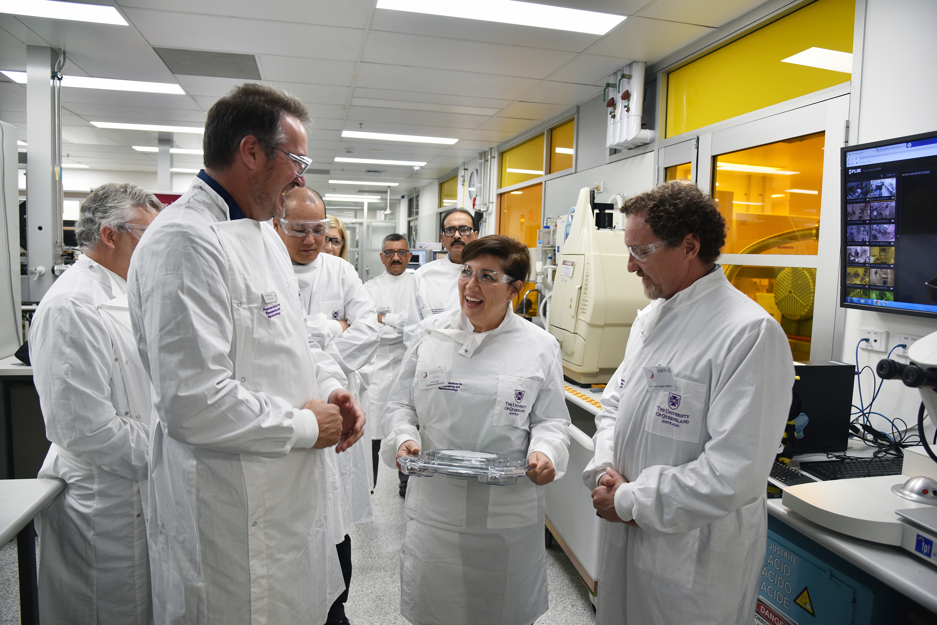 AIBN Deputy Director and ANFF-Q Director Professor Justin Cooper-White Minister for Science and Environment Leeanne Enoch MP