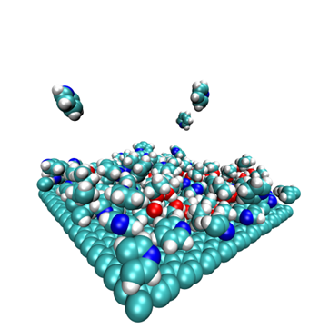 Deposition of molecules on a graphene surface