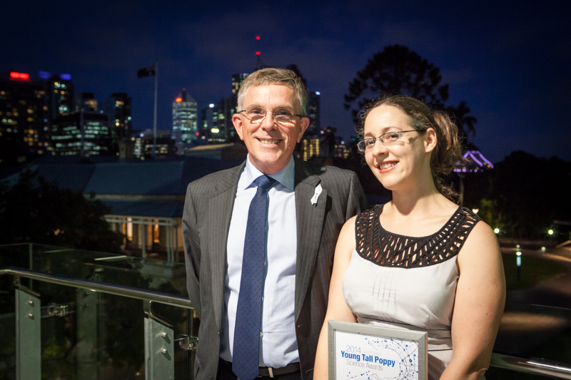 Dr Claudia Vickers and Science Minister Ian Walker at the 2014 Science Celebration ceremony