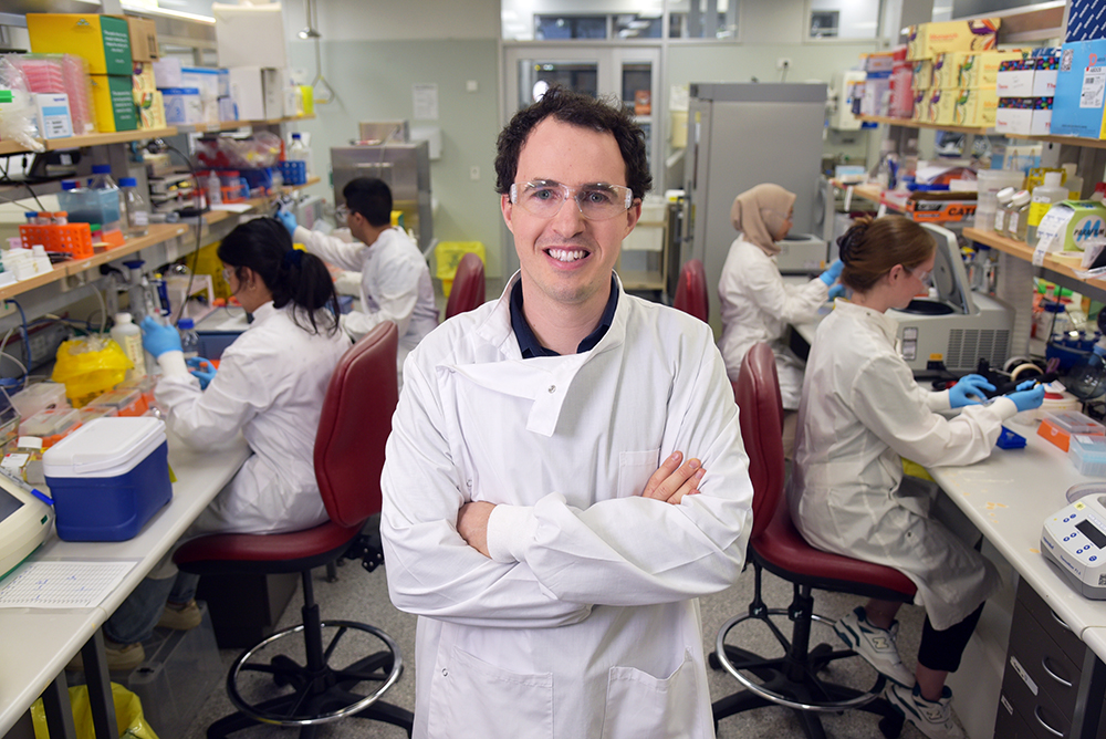 Seth Cheetham in his lab