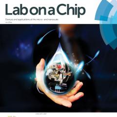 “Lab-in-a-drop”: A miniaturised fabrication-free diagnostics platform by which traditional bioassays are downsized into a droplet and programmed for convenient detection. Adapted with permission from Royal Society of Chemistry.