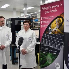 AIBN Deputy Director and ANFF-Q Director Professor Justin Cooper-White and Minister for Science and Environment Leeanne Enoch MP