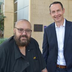 Brisbane man Roderick Jones - a chronic pain patient - has high hopes for the work that Professor Trent Munro is doing with Cassowary Pharma. 